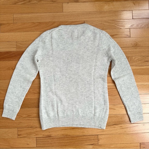 Talbots Gray Crewneck Sweater Lambswool Alpaca, silver reindeer size Sma… - Picture 5 of 9